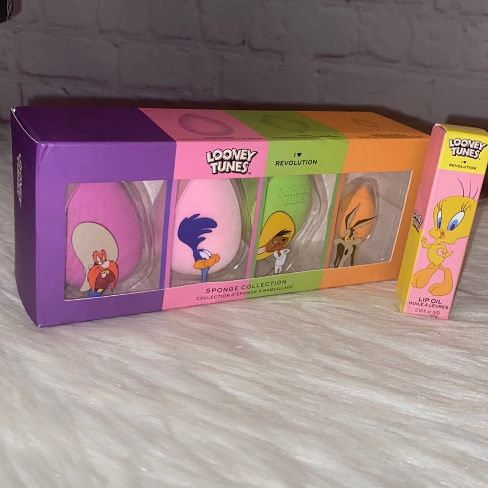 I HEART X Revolution Beauty LOONEY TUNES Lip Oil Tweety/Sponge Set